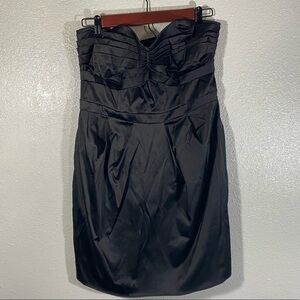 H&M strapless satin like black short cocktail dress size 12